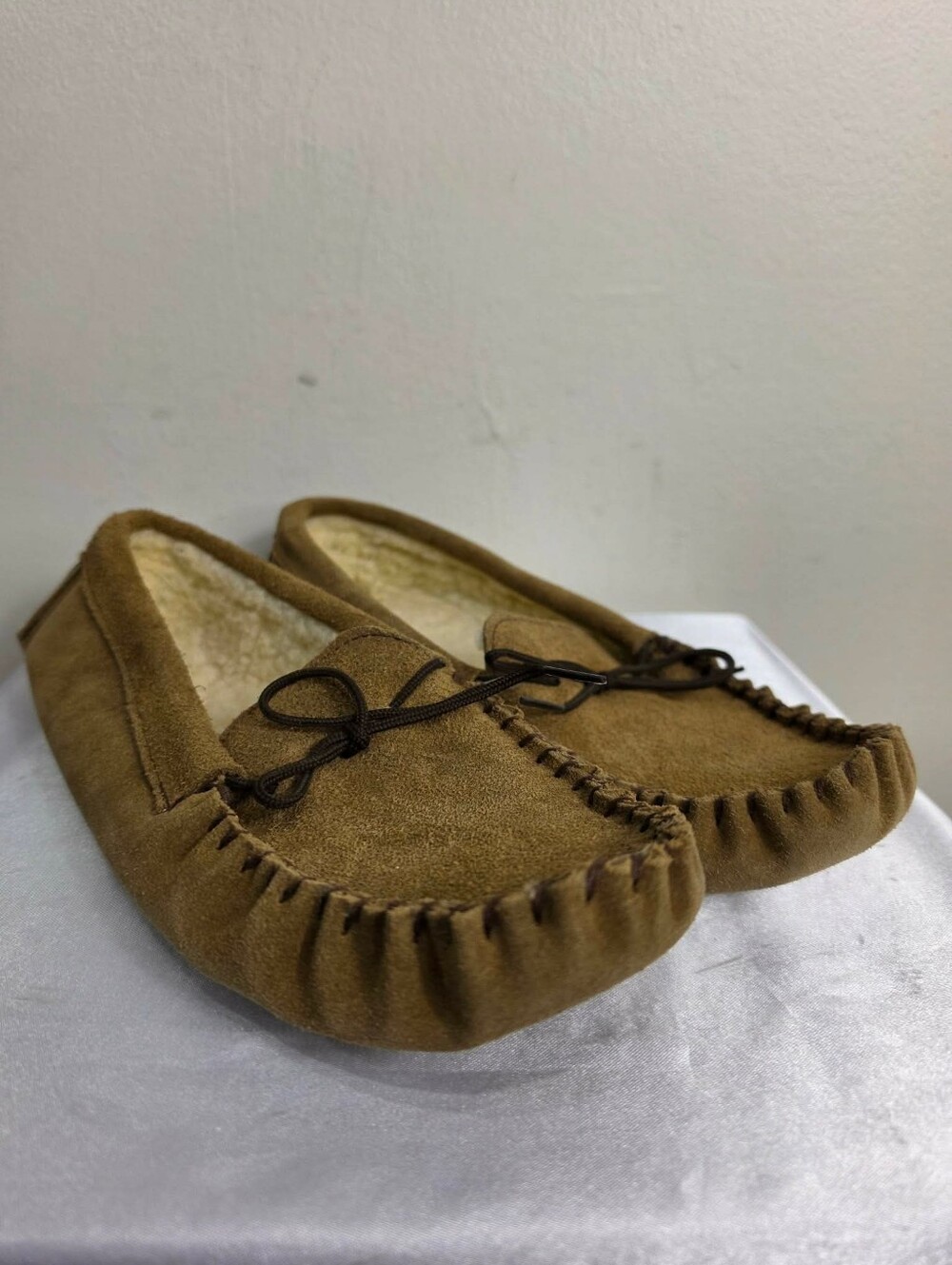 Vintage Handmade Moccasin Slippers with Sherpa Lining